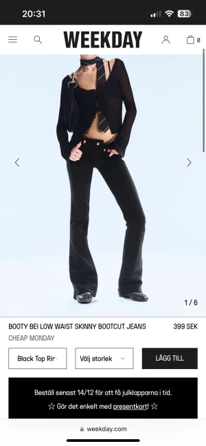 Bootcut jeans från Cheap Monday - Svarta jeans i storlek 27x32. Aldrig använt dom. Råka dra av lappen.