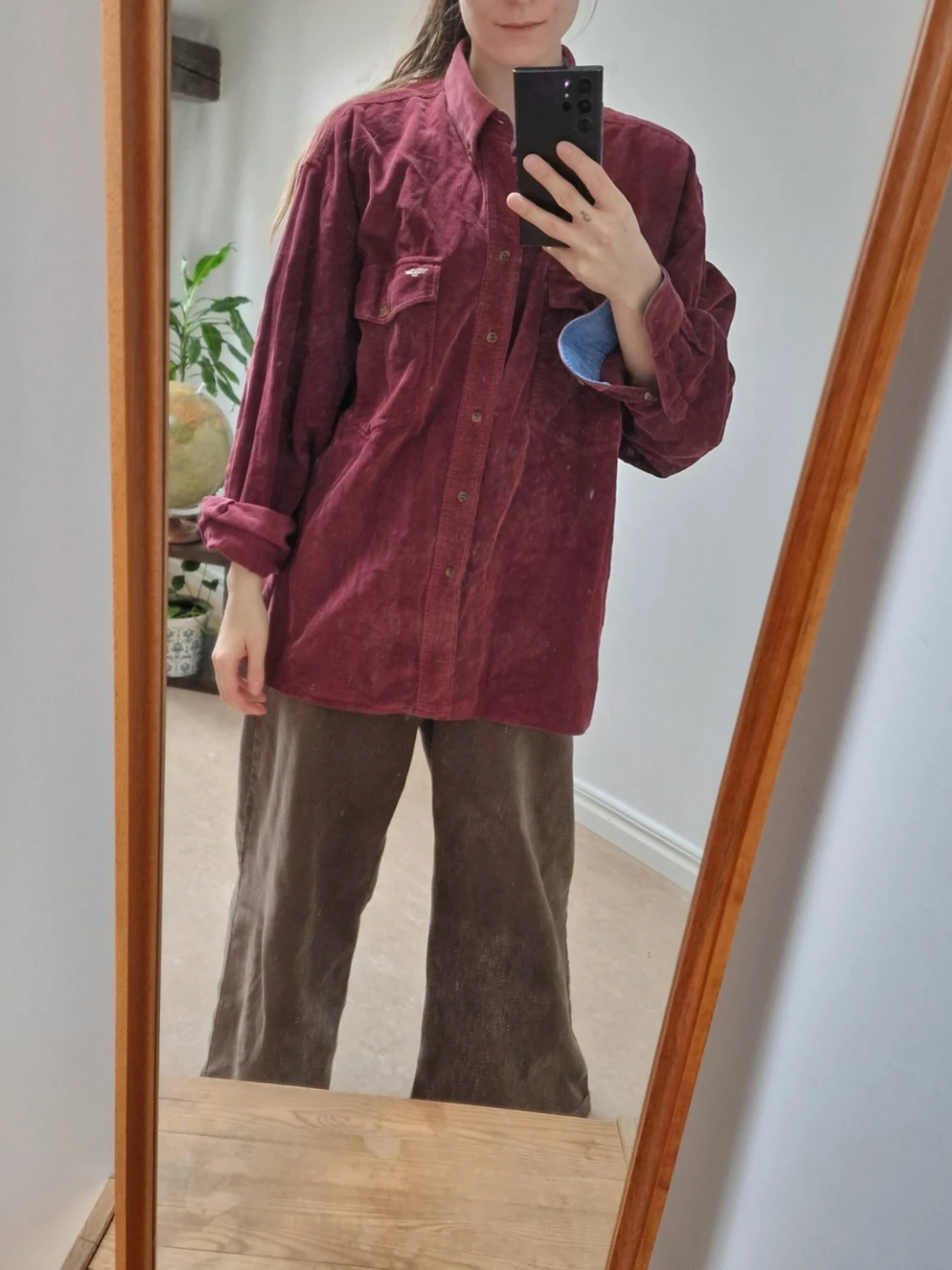 Burgundy corduroy shirt - 3