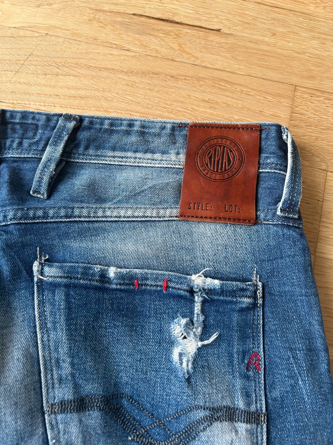 Replay Anbass blå ripped jeans, stl 32 - 2