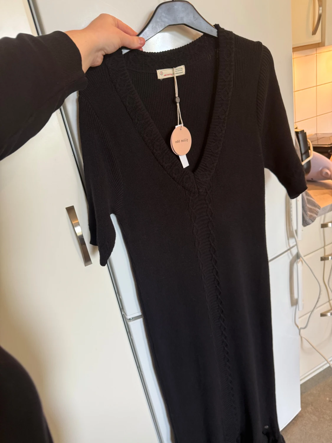 Svart lång stickad klänning Odd Molly - 2