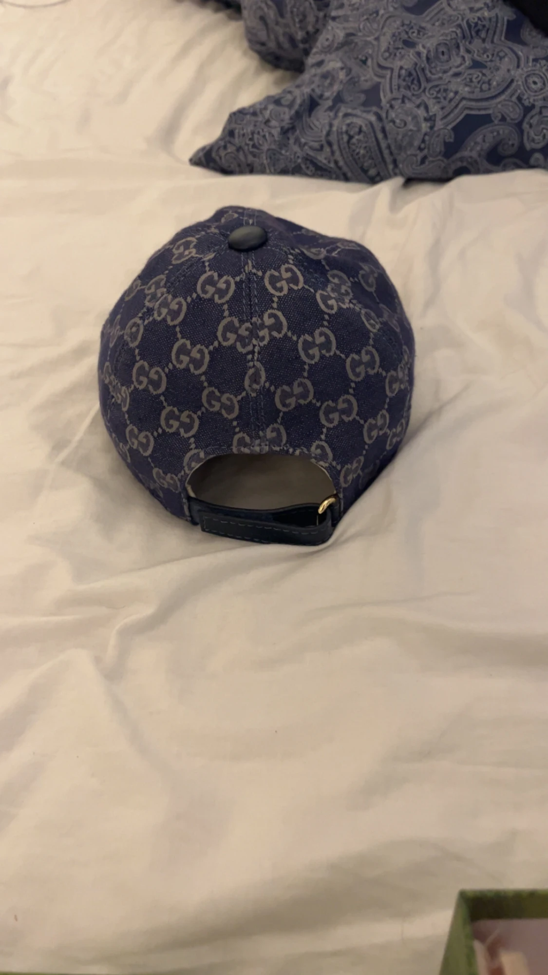 Gucci blå keps med GG-mönster - 2