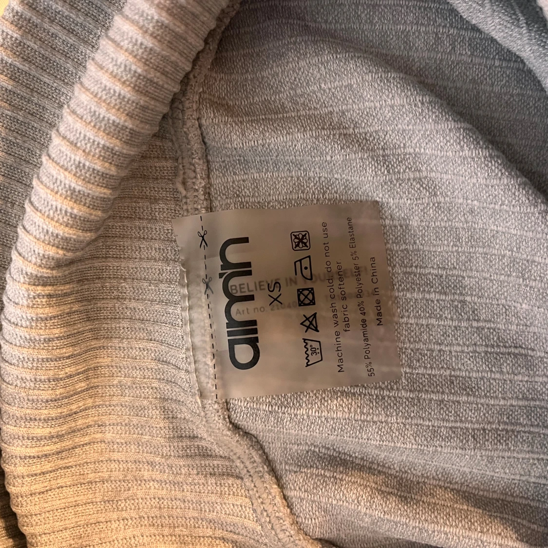 Grå ribbade biker shorts Aim'n - 4