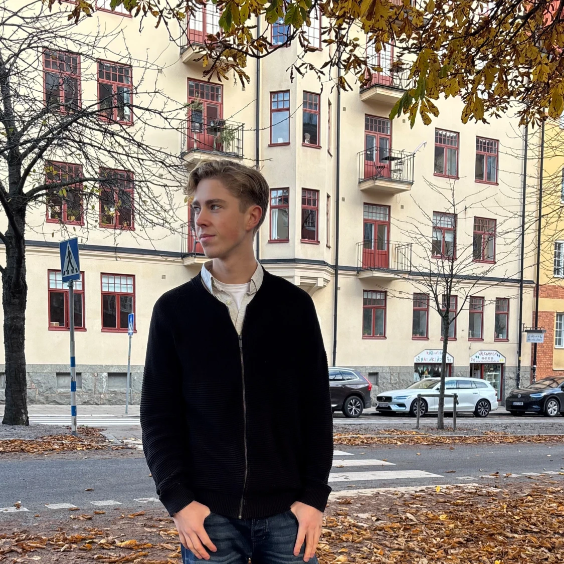 Svart stickad cardigan