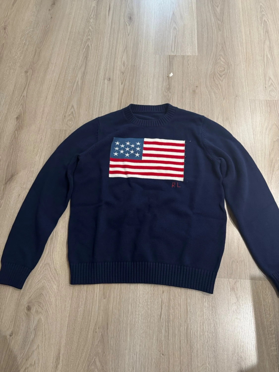 Mörkblå stickad tröja Ralph Lauren