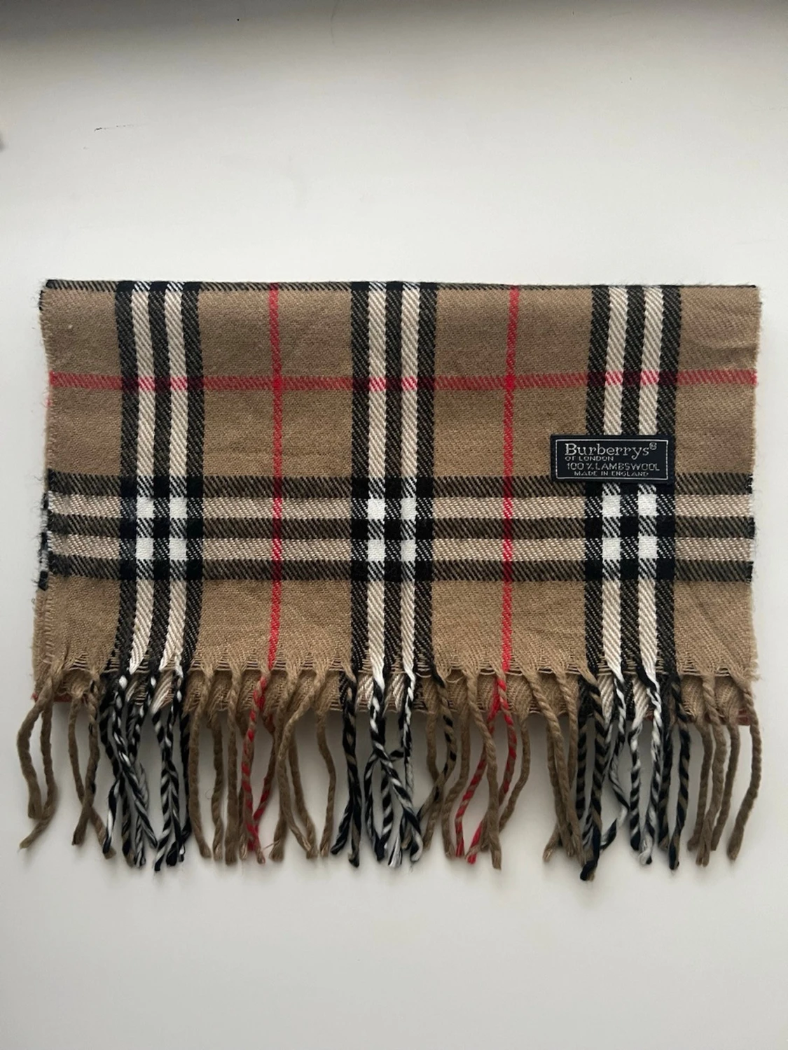 Burberrys rutig halsduk i lammull - 1