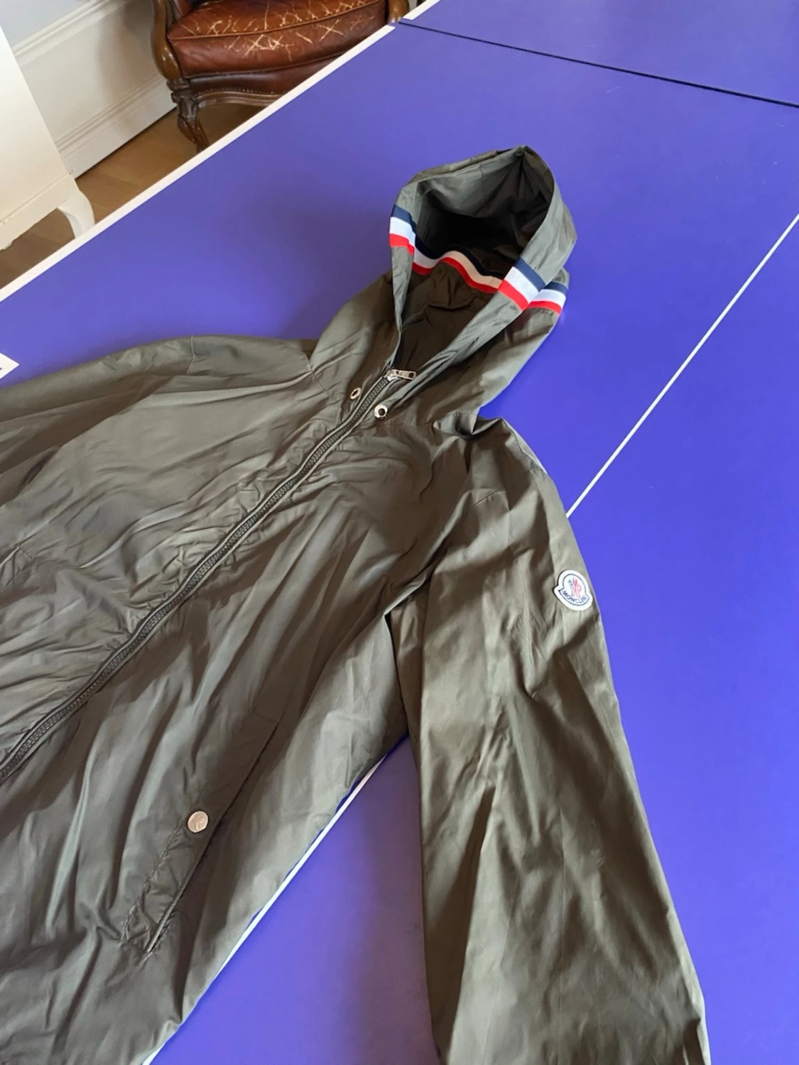 Grön Moncler vindjacka med huva - 5