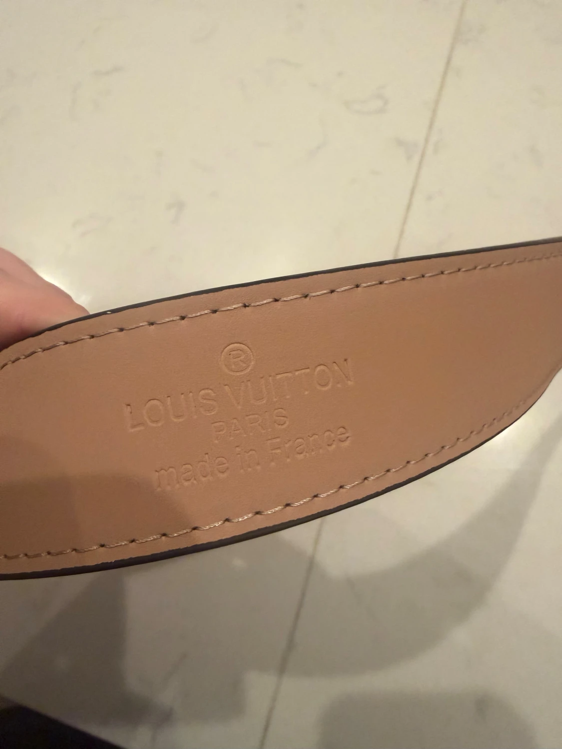 Louis Vuitton rutig skinnbälte svart - 3