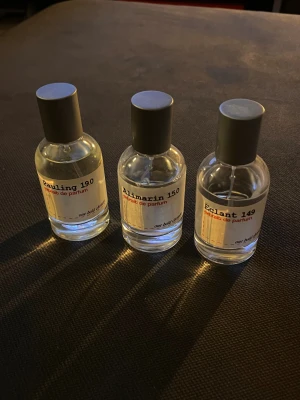 One bold chemist  - Säljer tre parfymer ifrån one bold chemist då det inte kommer till användning. Skulle säga att det är 90% kvar i alla. Dofterna som det ska efterlikna är Lv pacific chill, Lv afternoon swim och Creed aventus. Pauling 19.0=Lv pacific chill  Alimarin 15.0=Lv afternoon swim Eclant 149=Creed aventus 