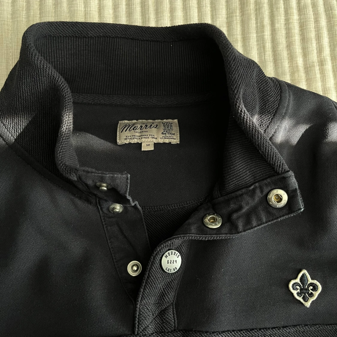 Svart långärmad pikétröja Morris strl M - 3