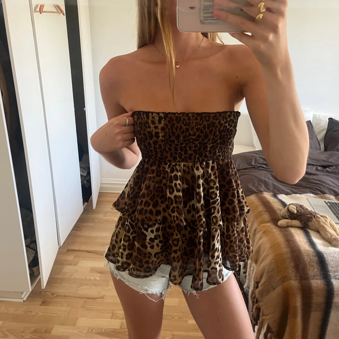 Leopardmönstrad topp/kjol NA-KD