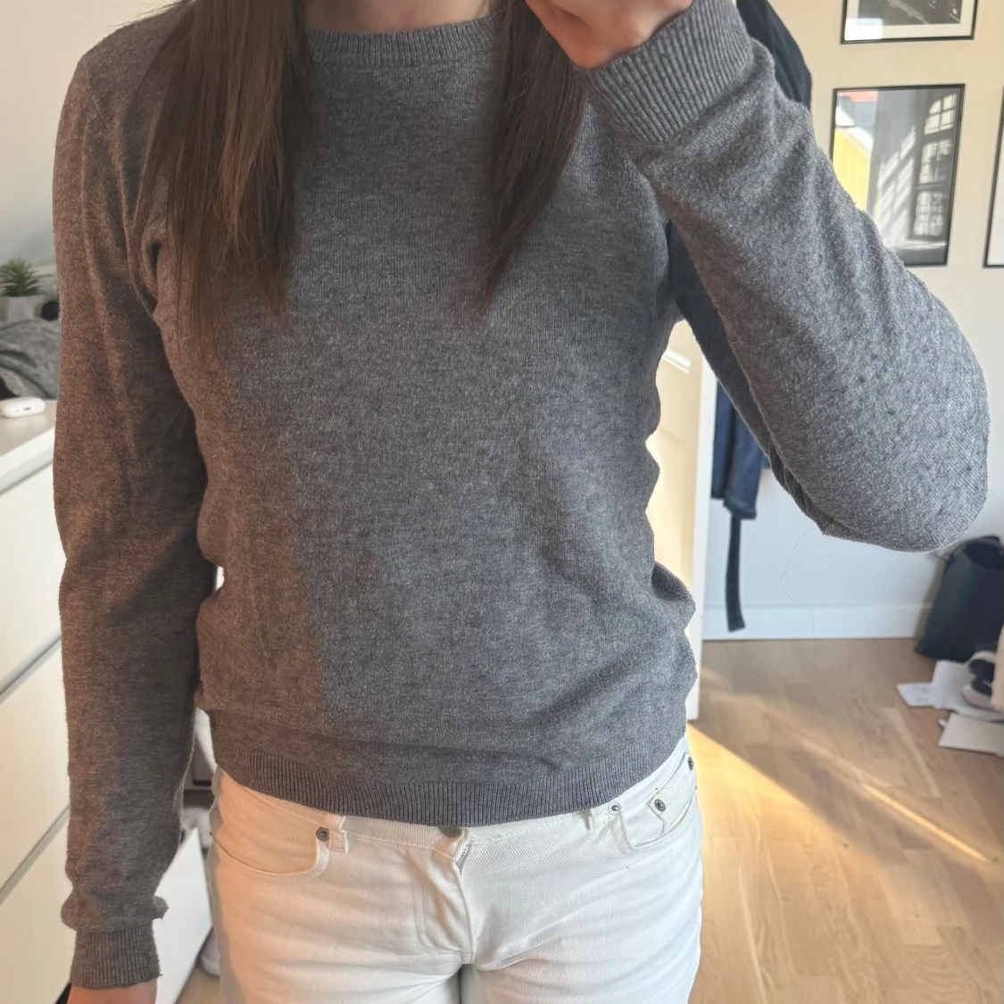 Grå stickad tröja från Object - 3