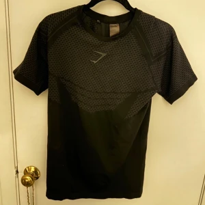 Svart Gymshark onyx 2.0 - Sällsynt Svart Gymshark Onyx 2.0 tshirt, väldigt bra skick för att ha haft den ett tag. 9/10 skick.
