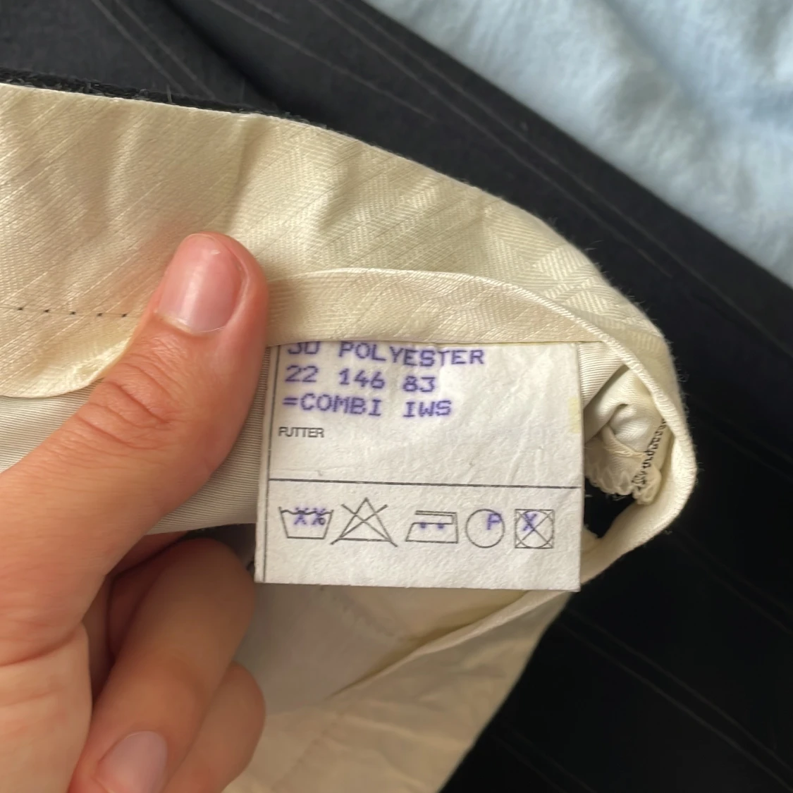 Vintage 80-tal Svarta randiga kostymbyxor - 2