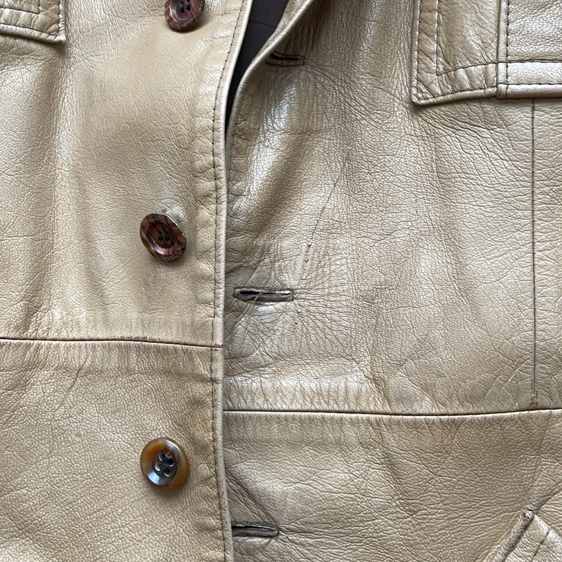 Vintage Beige skinnjacka 70-tal - 3