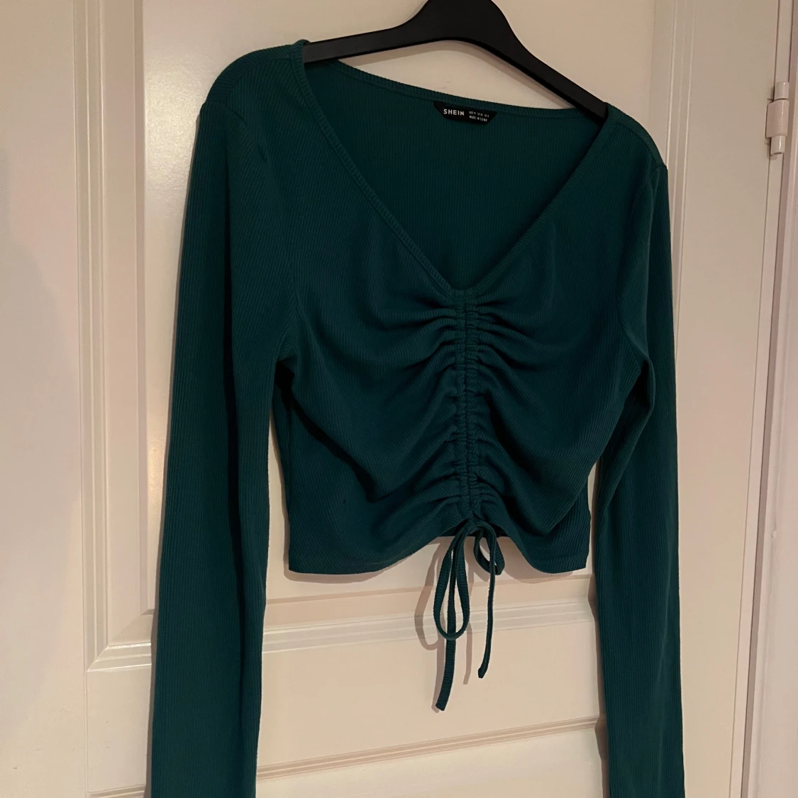 Grön ribbad topp från Shein