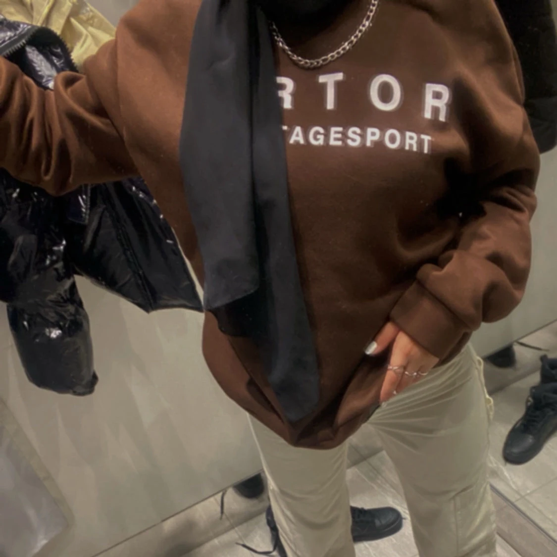 Brun sweatshirt med tryck - 1