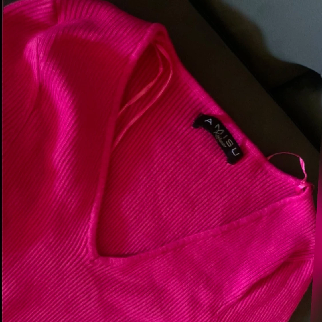 Rosa ribbad blus långärmad från Newyorker - 1