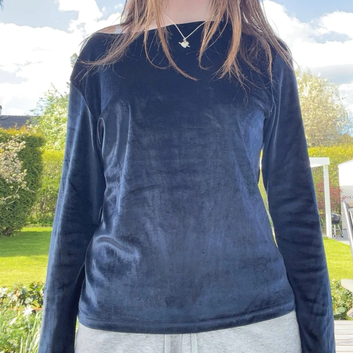 Mörkblå sammetsliknande topp - 2