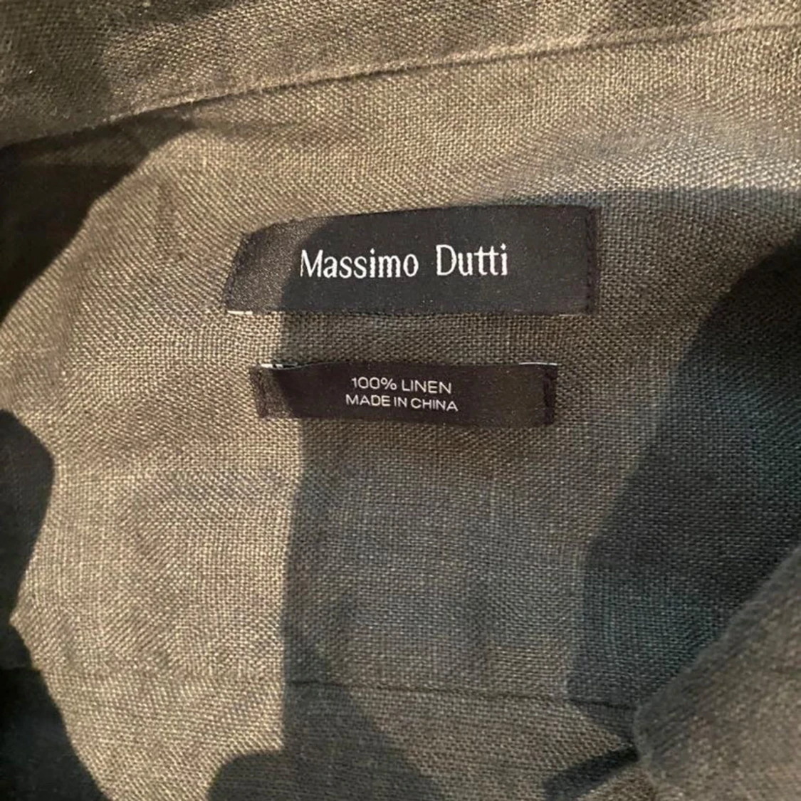 Mörkgrön linne overshirt från Massimo Dutti - 1