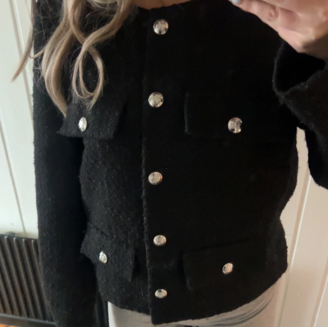 Svart cardigan jacka från H&M, M - 1