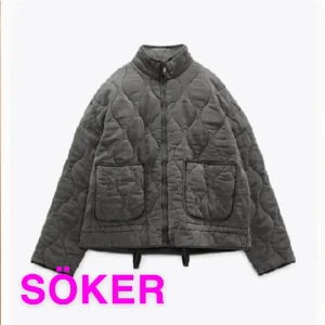 Grå quiltad pufferjacka med dragkedja - SÖKER!! denna i vinröd storlek S💕