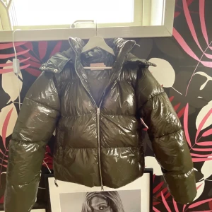 Grön glansig jacka  - Snygg mörkgrön pufferjacka från Nelly. Helt ny inköpt med prislapp på fick köpa ny i större storlek så säljer denna
