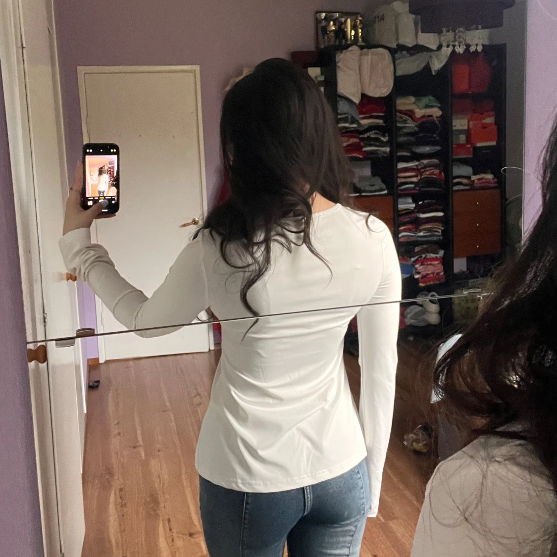 Vit långärmad topp med knyt från SHEIN - 1