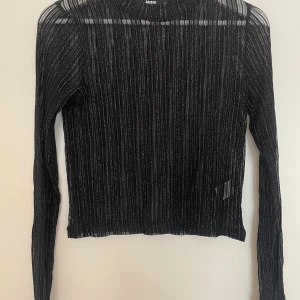  långärmad ribbad mesh topp från BikBok - Säljer en långärmad ribbad mesh topp från BikBok med glitter. Nyskick 