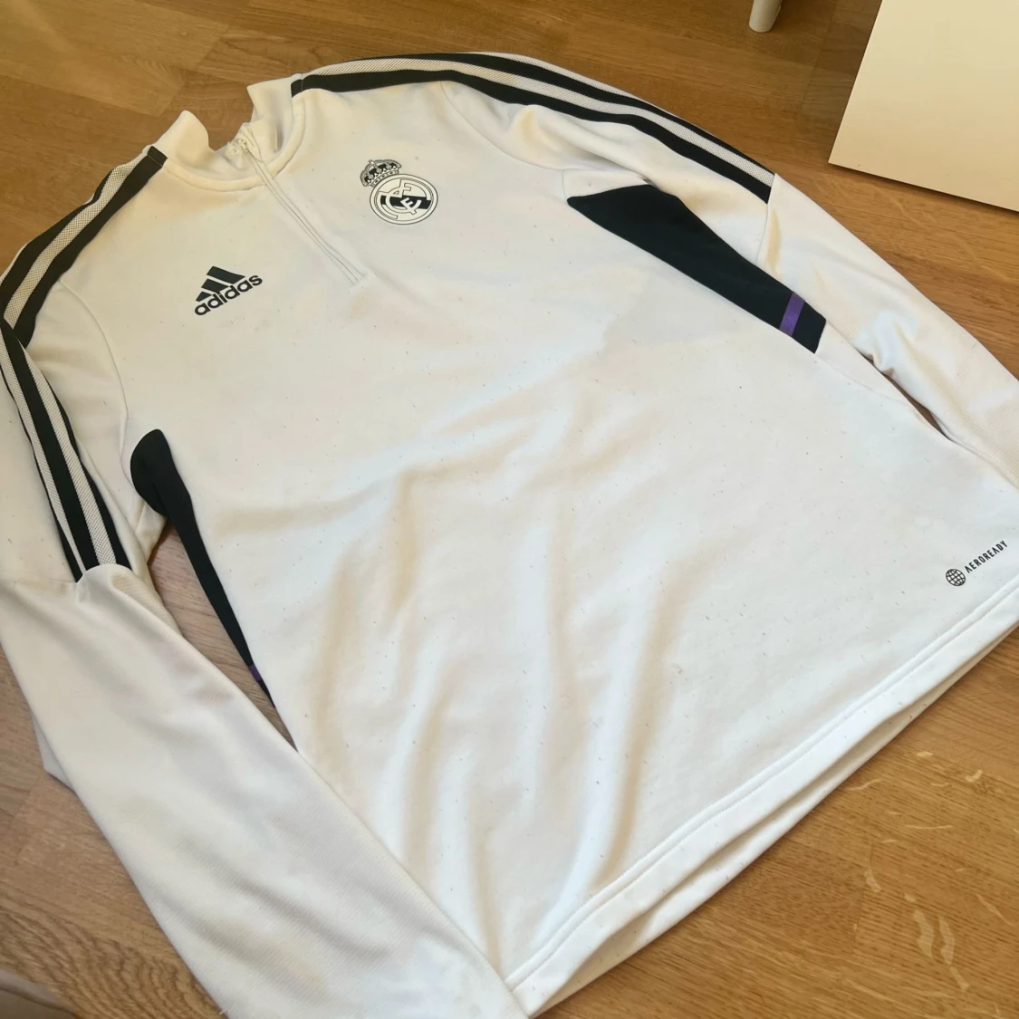 Vit långärmad träningströja från Adidas Real Madrid - 1