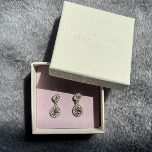 Glittriga örhängen från Lily and Rose - Säljer ett par glittriga örhängen från Lily and Rose i guldton med droppformad design och massor av gnistrande stenar. Perfekta för att ge din look extra glamour. Helt nya! Aldrig använda! 