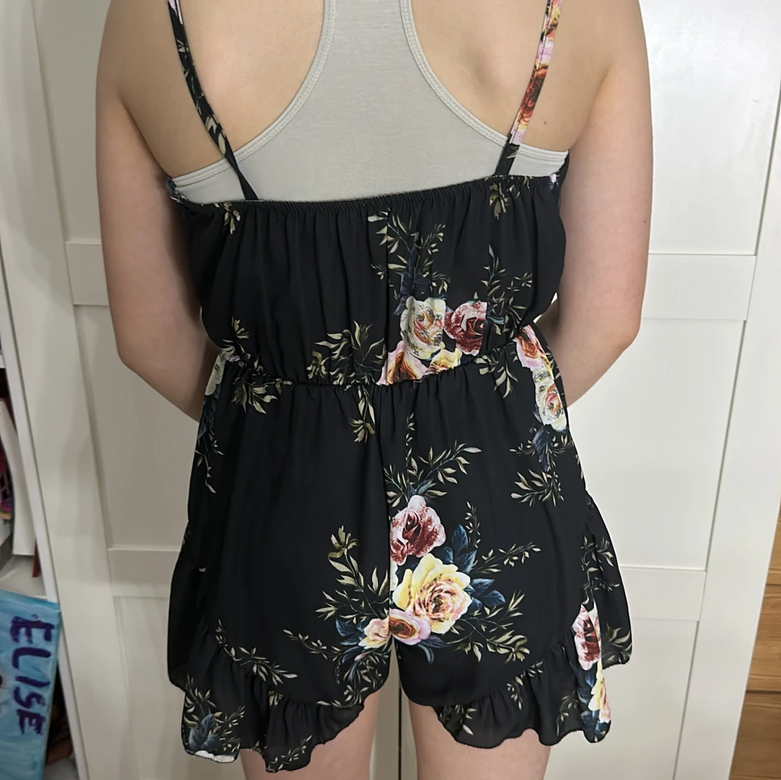 Svart blommig jumpsuit - 1