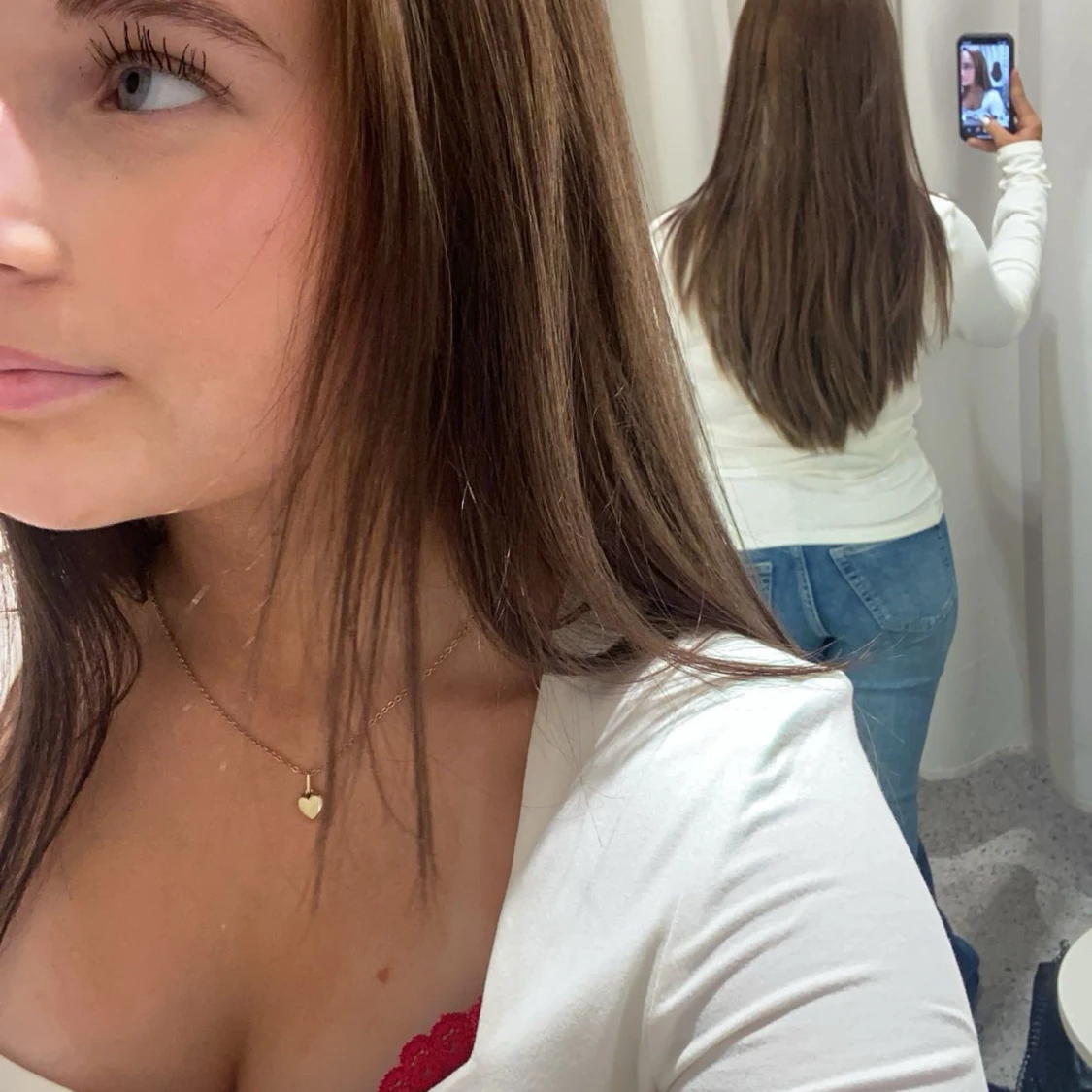 Vit långärmad topp - 1