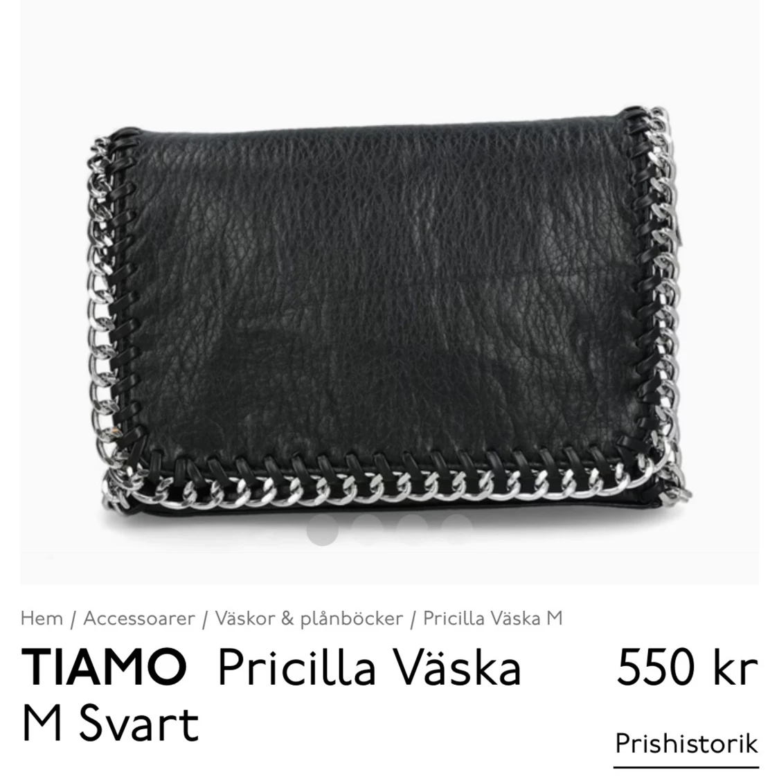 Svart axelväska med kedjedetaljer Tiamo - 4