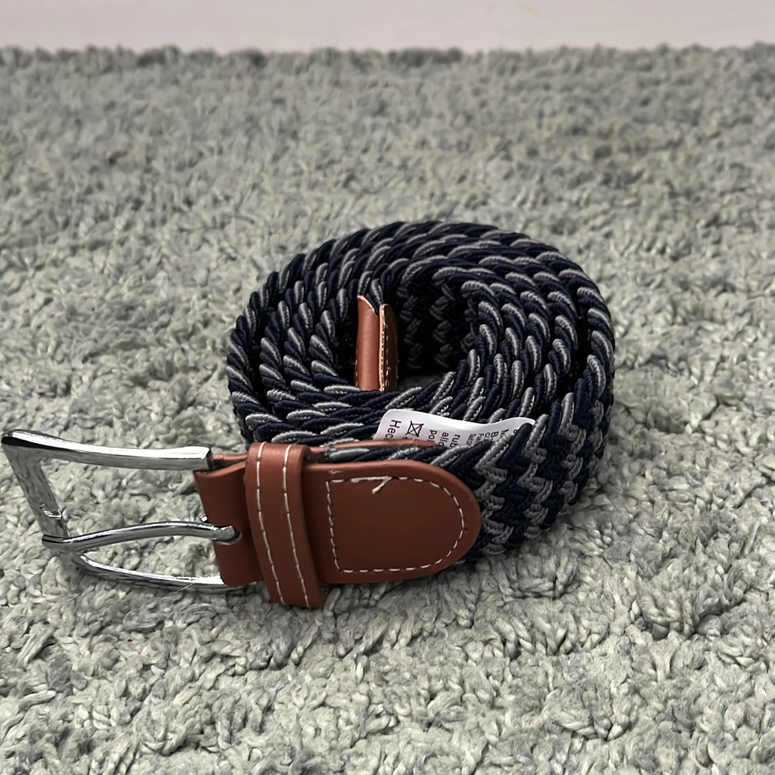 svart/grått flätat bälte - 2