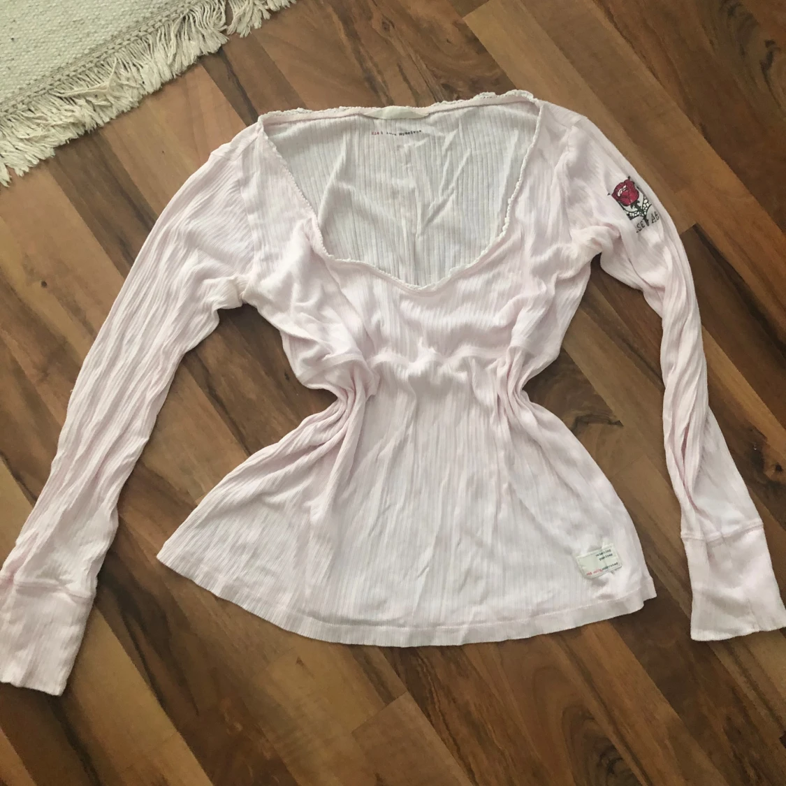 Ljusrosa ribbad Odd Molly topp💕