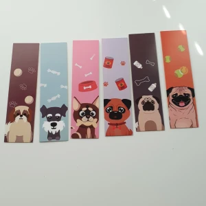 Hundbokmärken - set med 6 st - Färgglada bokmärken med söta hundmotiv, perfekta för att göra läsningen roligare! Varje bokmärke har en unik hundillustration och detaljer som ben, bollar och tassavtryck. Passar dig som älskar hundar och vill ha något personligt i din bok.