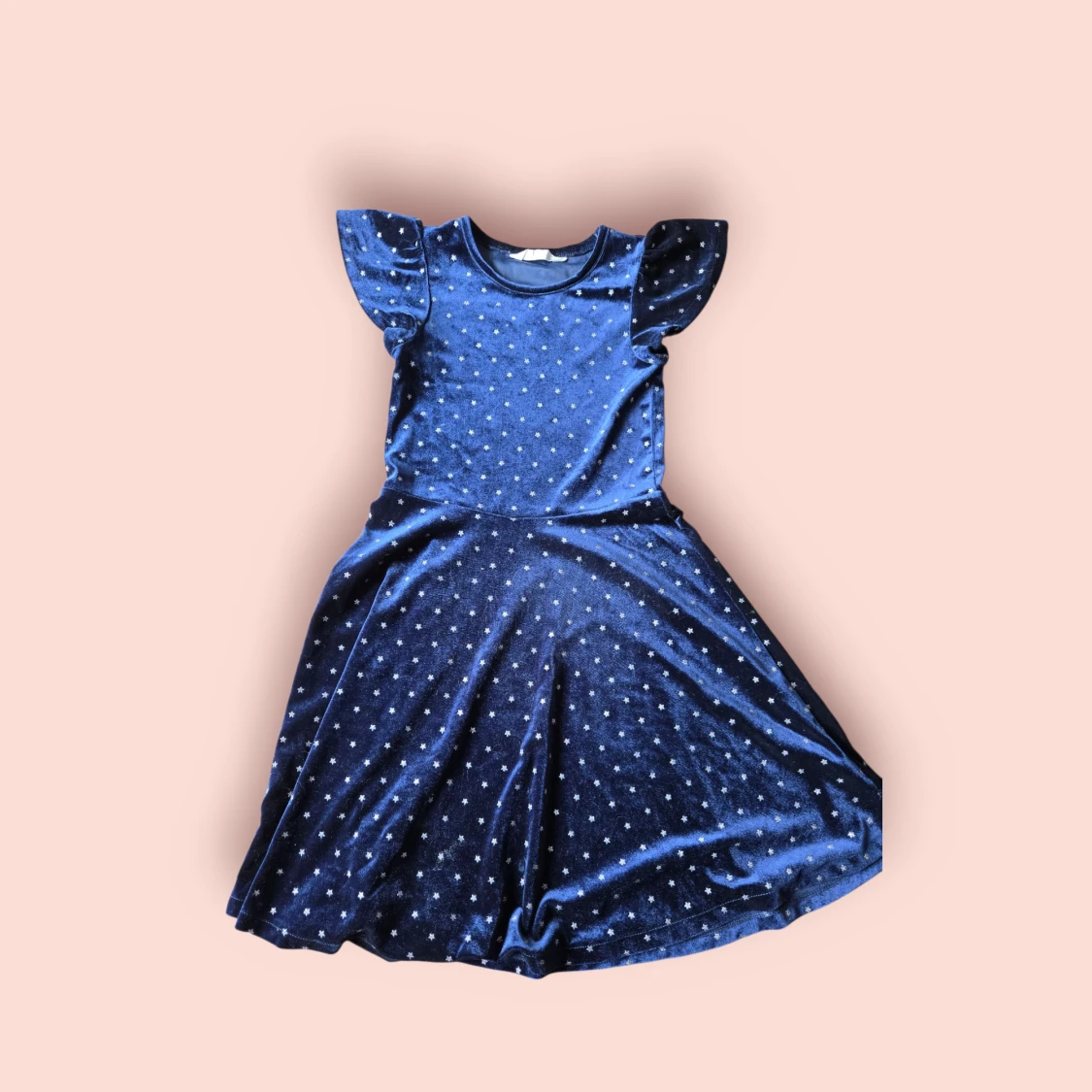 Mörkblå sammetsklänning H&M - 1