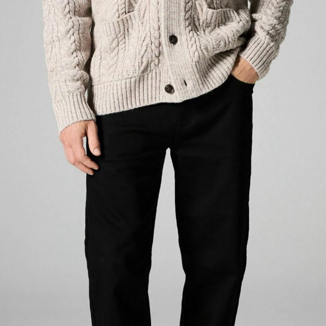 Beige stickad kofta från Next - 1