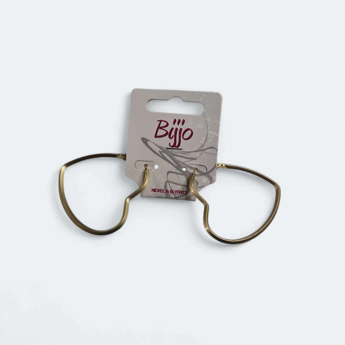 Guldiga hjärtformade örhängen Bijjo - 3