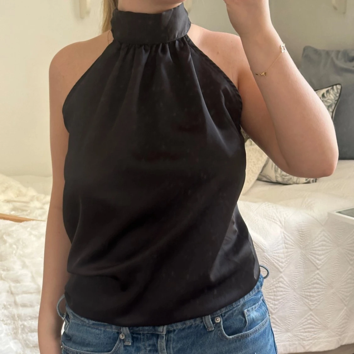 Svart halterneck topp - 2