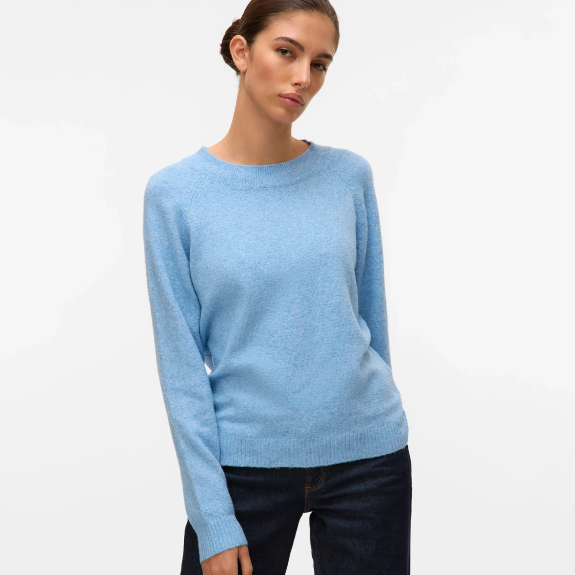 Ljusblå stickad tröja Vero Moda