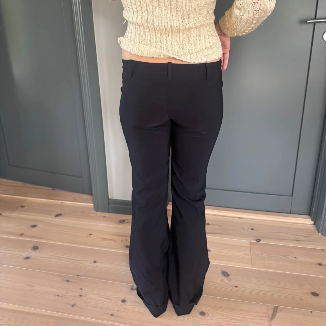 Svarta bootcut kostymbyxor - 2