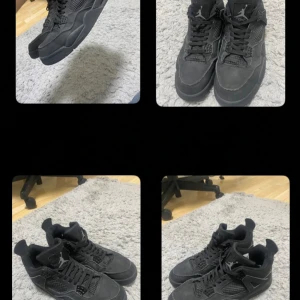 Svarta sneakers från Nike ( Black cats ) - Snygga svarta sneakers från Nike jorden 4 black cats. Har använts några gånger men är i väl form. Storlek 43-44.