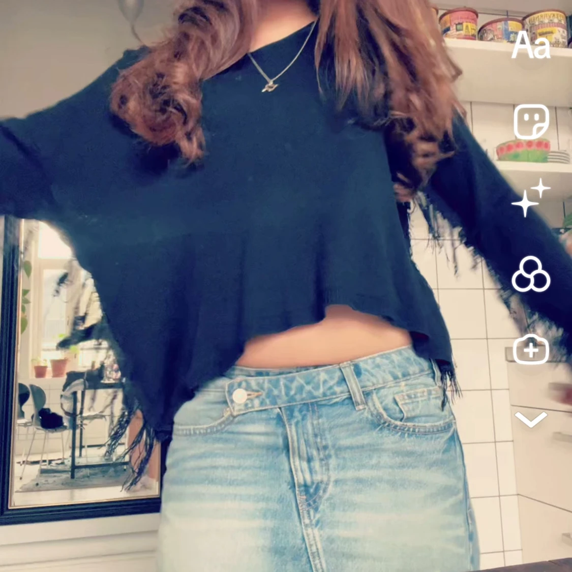 Svart croppad tröja - 2