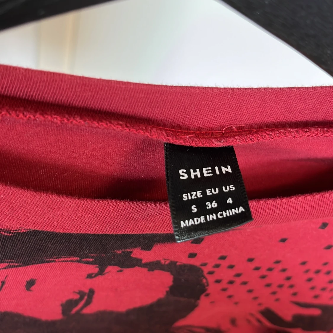 Röd croppad långärmad tröja Shein - 1