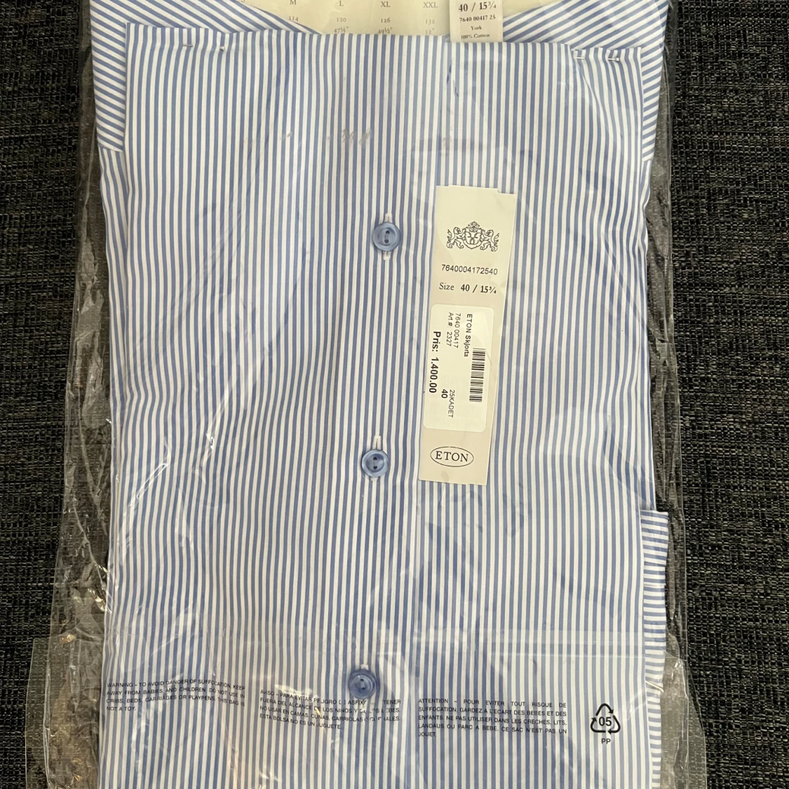 Blåvit randig skjorta från Eton - 1
