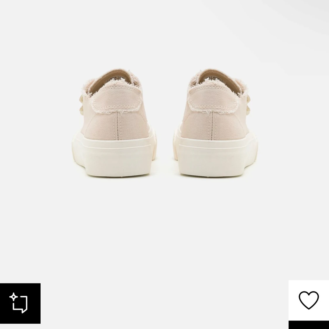 Beige sneakers med kardborreband - 1