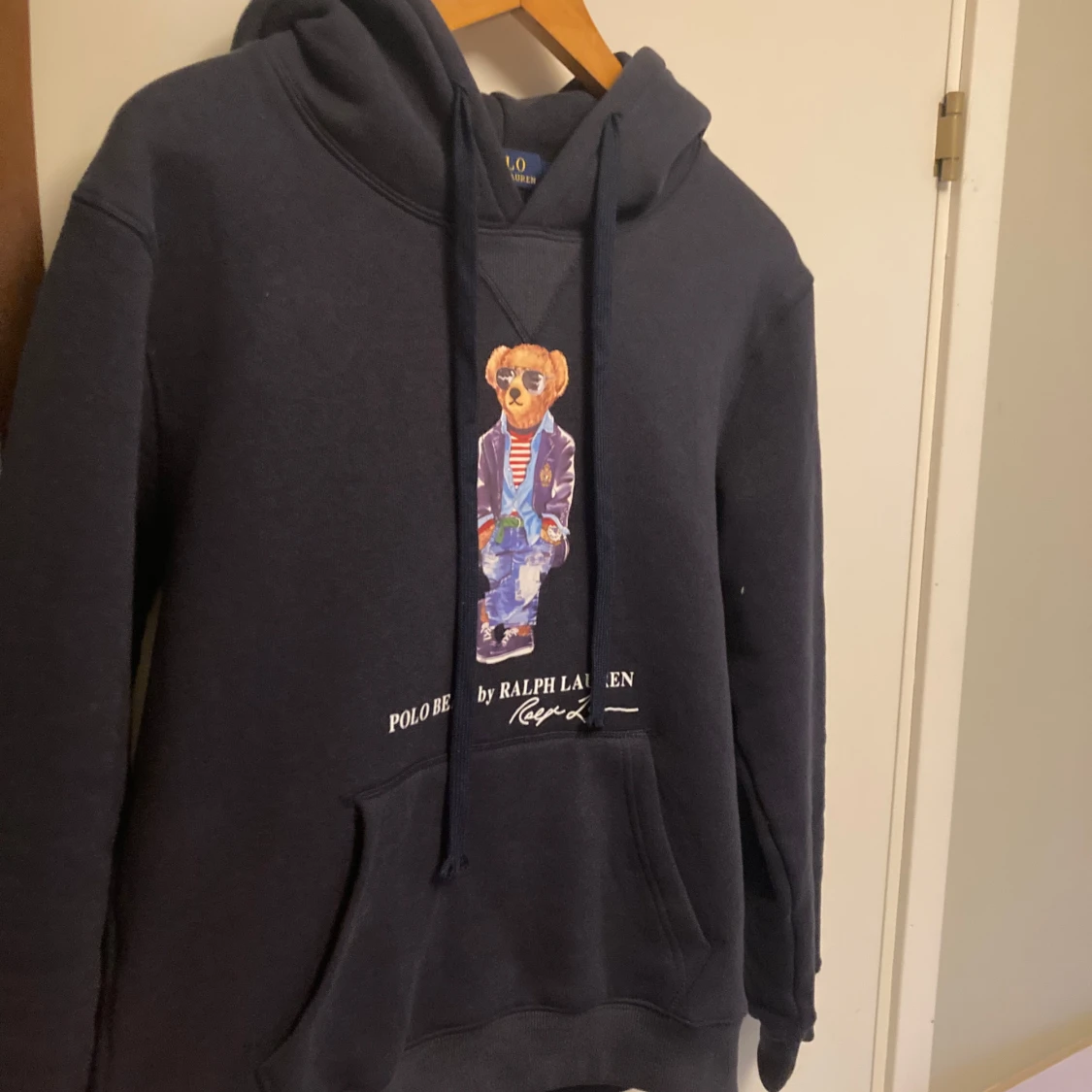 Mörkblå polo bear hoodie från Ralph Lauren