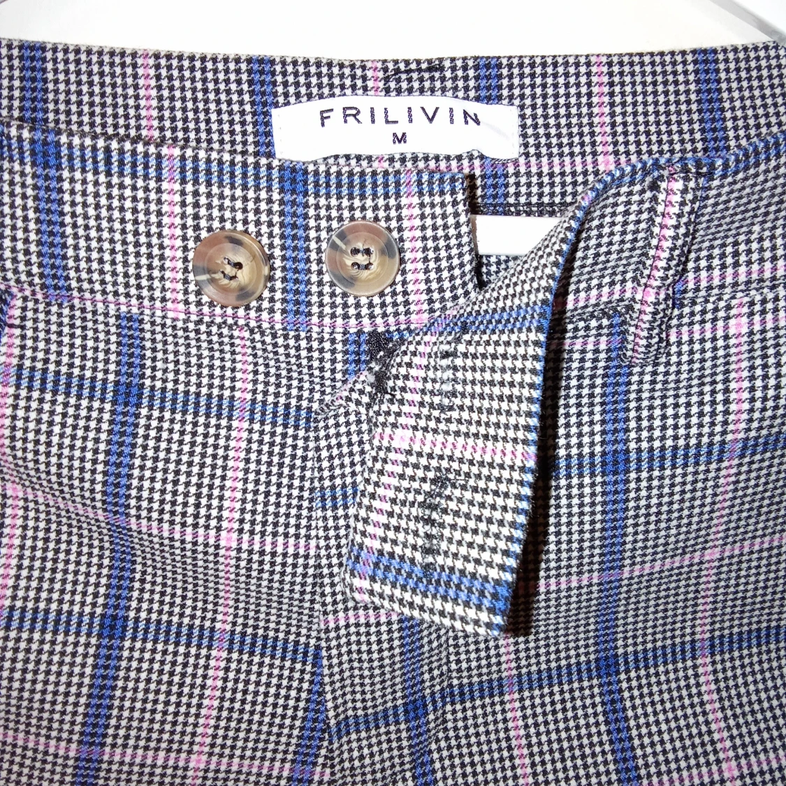 Rutig byxa från Frilivin, blå/rosa, M - 1