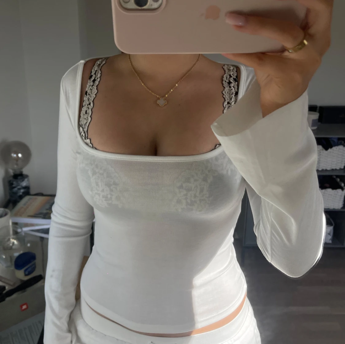 Vit långärmad topp! - 1